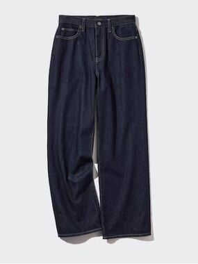 Uniqlo Low-Rise Wide Straight Dark Denim Jeans